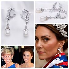 Princesse De Galles Coque Perle Boucles D'Oreilles Avec Multishape 5A Zircone