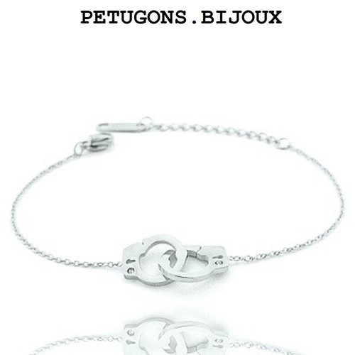 Bracelet fin menottes acier - bracelet,