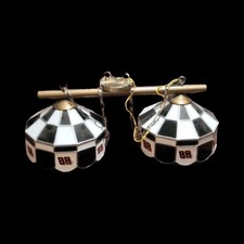 ?Dale Jarrett Double Billiards Stained Glass 16" Poker Swag Pool Table Light