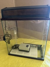 2 gallon fish tank AQUARIUM terrarium tested & working light + pump thermometer