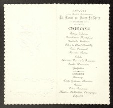 Menu. Société Colombophile Le Rapide de Rouen-St-Sever. 1901