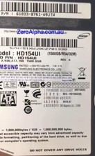 HD154UI Samsung Donor Hard Drive, PN: 61833B761A9JTW, 1AG01118