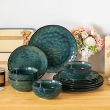 Ensemble vaisselle vert faïence service de table 4, 8, 12 personnes 12/24/36 ...