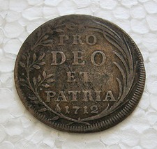 ZURICH-SILVER 10 SHILLINGS (1/4 GULDEN -OERTLI) 1712 -KM # 122 W/O 10 IN CIRCLE 