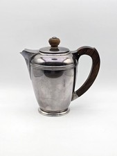 Vintage B. Wiskemann MSF 267 Silver-Plated Teapot 7.5" Tall Wood Handle Belgium