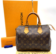 Authentic Louis Vuitton Monogram Speedy 25 M41528 Handbag W/Box/Dustbag NS100123