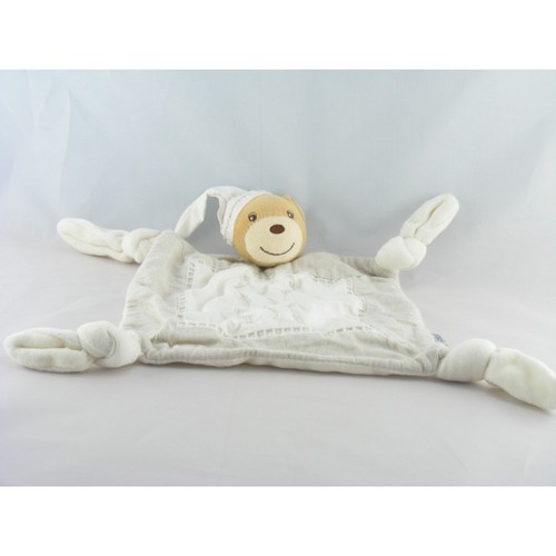 Doudou plat ours gris blanc