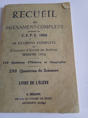 Ancien manuel scolaire - , 1956
