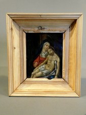 Oil on copper painting Pieta 18th Christ Virgin painting 18th oil on copper