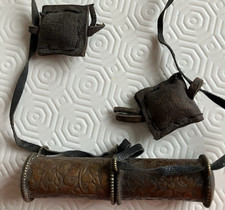 CYLINDRE METAL AMULETTE PRIERES BOUDDHISTE THIBETAIN NEPALAIS DAGUE PHURBA KILA