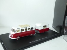 VW COMBI Rouge et Blanc avec Sa Caravane ERIBA SCHUCO 1:43