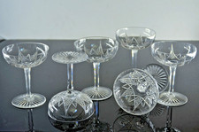 BACCARAT 6 CRYSTAL MARTINI CHAMPAGNE GLASSES SIZE MODEL EPRON BEFORE 1936