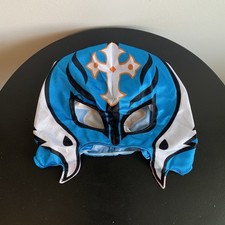 WWE Wrestling Rey Mysterio Mask 2010 Mattel Official Kids Size Blue NICE!