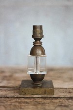 Lampe de table laiton et verre vintage, lampe à poser, lampe moderniste