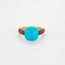 POMELLATO - Capri - Bague or rose, turquoise et rubis