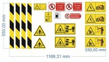 Autocollants Avertissements Bétonnière, Taille Grande