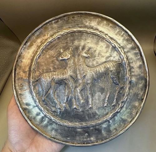 Ancien plat file - en, argent