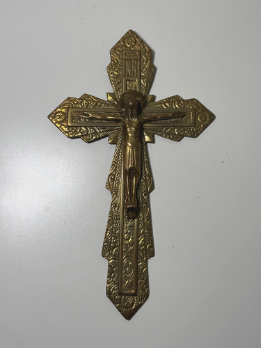 Crucifix laiton ancien - laiton,