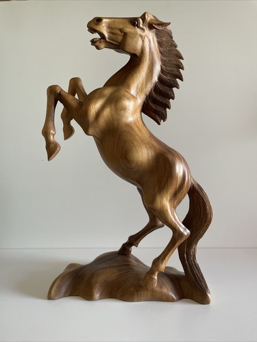 Wooden horse sculpture