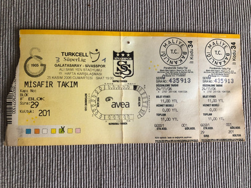 Ticket galatasaray v - galatasaray,
