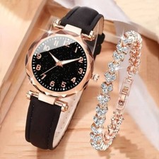 Montre Coffret Bracelet En Strass Femmes Mode Bijoux Anniversaire UK