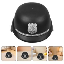  Casque de police britannique 4 pièces : casquette de police anglaise noire,