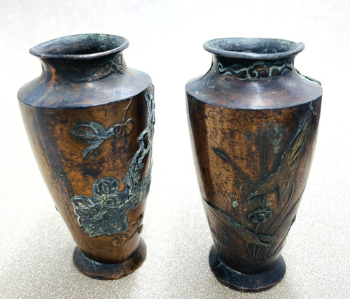 Paire vases miniature en - miniature,