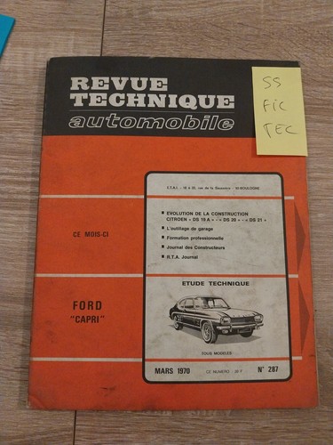 Revue technique ford capri 3 - technique, 1.3