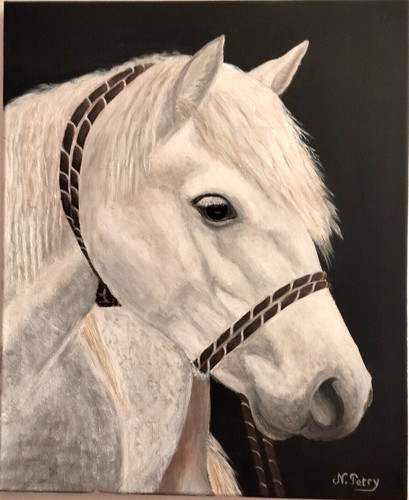 Cheval camarguais painting - cheval,