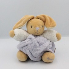Doudou lapin plume blanc mauve