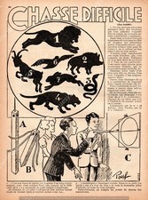 LION HUNTING SNAKE TIGER GAME CHILD POUF 1934 / KID GAME HUNTING TIGER SNAKE