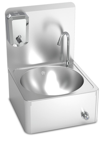 Lave mains inox mural commande