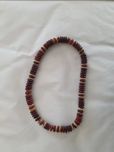 Collier perles bois - de,