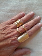 Set Of Three Matt Gold Vintage