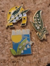 Lot 3 Pin's Muguet Fleur Fer