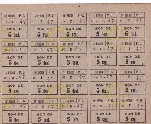France planche cent 20 ex - planche, 5