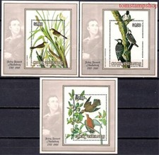 Cook Îles 1985 Audubon Oiseaux Colombe Pivert Nature Art 3 x m s MNH