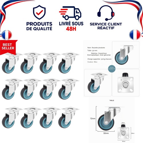 Roulettes pivotantes lot - pivotantes, mm