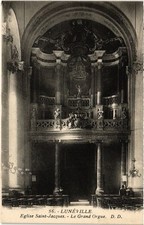 Old postcard Luneville Eglise St Jacques le grand organ (1467223)