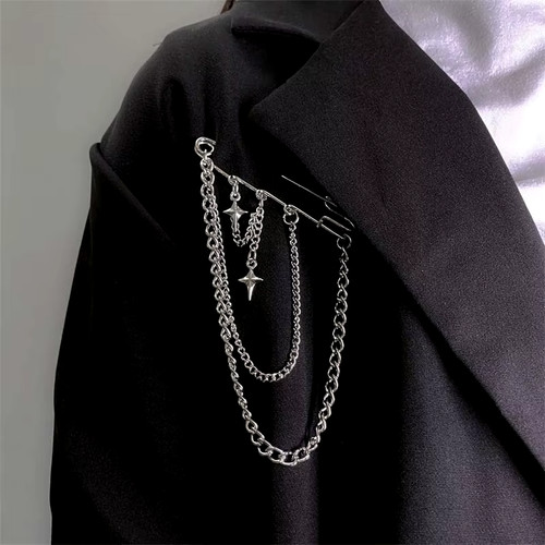 Broche chaîne punk métal
