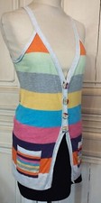 BENETTON GILET TUNIQUE POP FOLK BAYADERE TM OU T 40/42