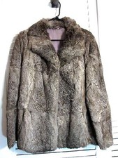 Women's Fourrure Veritable  Warm Winter Gray Viscose Fur Coat Sz 12