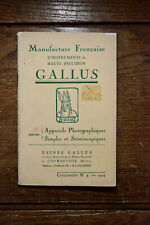 Catalogue, GALLUS Simple and Stereoscopic Cameras, 48 p.