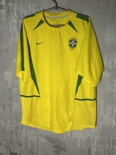 Maillot Nike jaune XL vintage 2002 de l'équipe nationale de football du Brésil