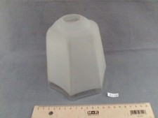 old satin glass tulip lampshade 30mm hole 1950 6 sides (DC48)
