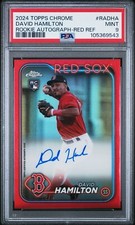 DAVID HAMILTON 2024 Topps Chrome #RA-DHA Rookie Auto TRUE RED REFRACTOR /5 PSA 9