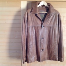 veste en cuir agneau marron