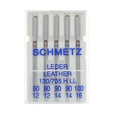 Lot de 5 aiguilles CUIR pour machine à coudre - Assortiment n°80 à 100 - Schmetz