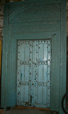 Enorme porte d'entrée indienne ancienne 156 x H272 cm