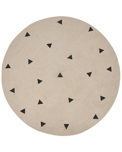 Tapis rond coton - coton, tressé